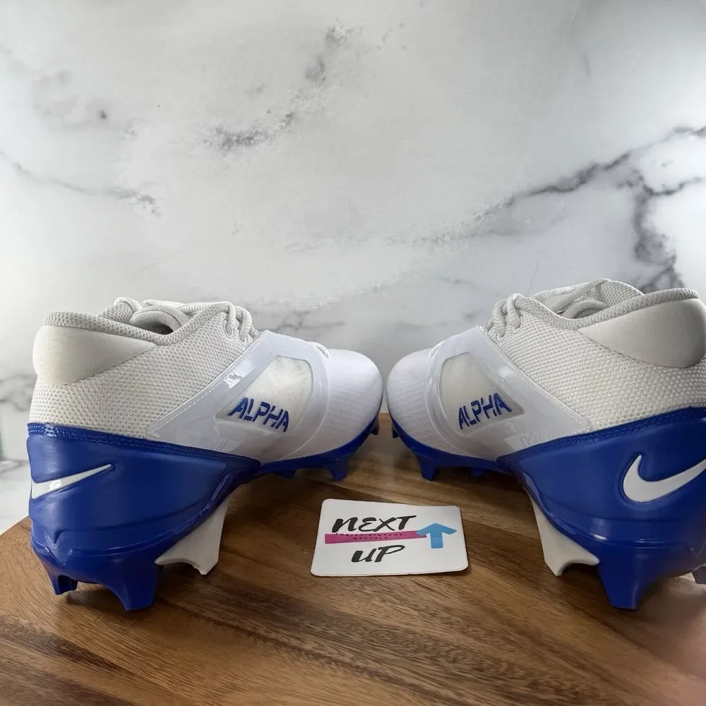 Men's Size 9-Nike Alpha Menace 4 Pro White Royal Football Cleats FD7037-103 nby